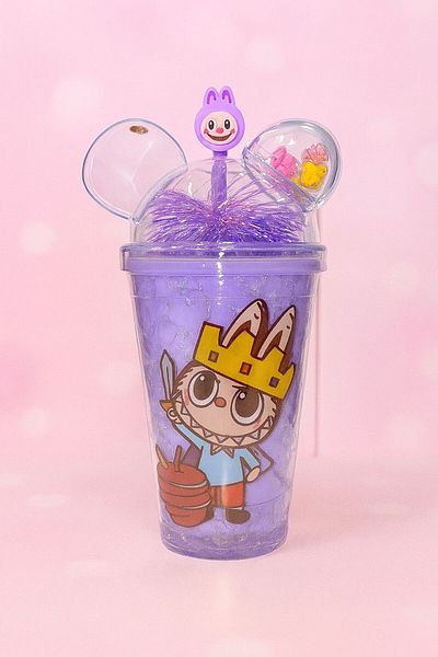 MRShopping Mr Labubu Designed 500 ml Colorful Cold Drink Cup – Sparkling & Straw Lid