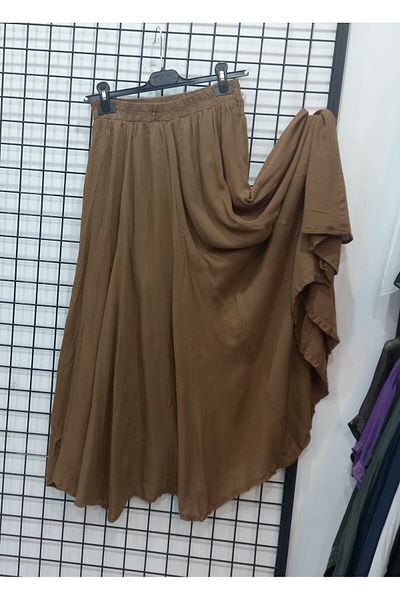 Butik Şans Elastic Waist Lined Woven Viscose Skirt