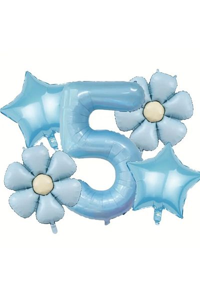 DÜVENCİ TİCARET Blue Daisy Balloon Set
