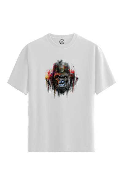 Color Luxe Men/Unisex White 100% Cotton Relaxed Fit Crew Neck Glare Custom Pr...