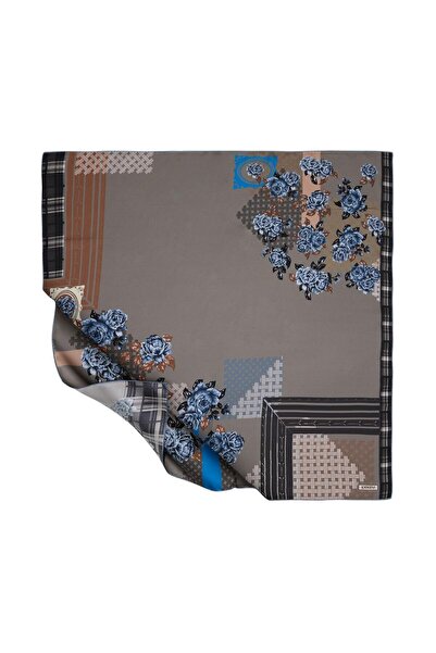 ipekevi Hasır Sepet Tivil İpek Eşarp Gri