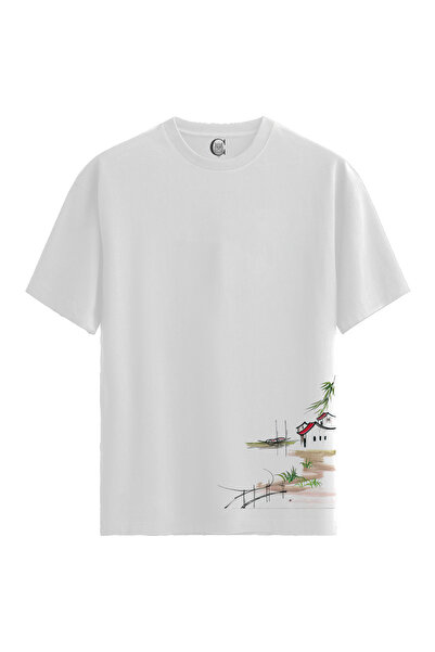 Color Luxe Women/Unisex White 100% Cotton Relaxed Fit Crew Neck Motion Custom...