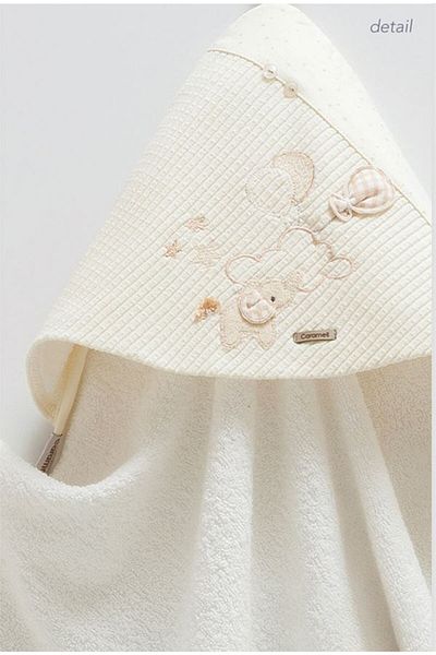 Caramell İncibaby Knitted Luxury Baby Towel & Washcloth Set of 2 82X90