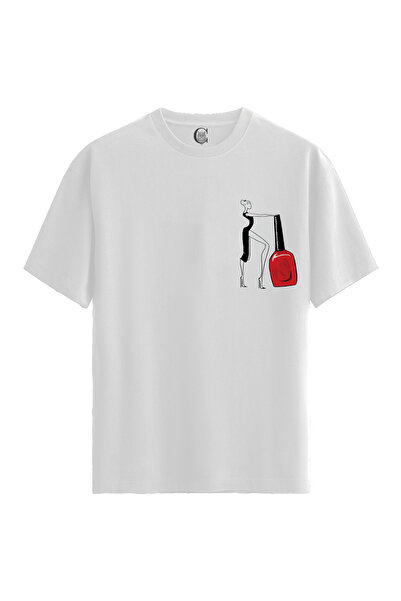 Color Luxe Women/Unisex White 100% Cotton Relaxed Fit Crew Neck Motion Custom...