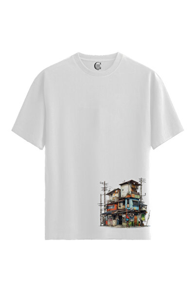 Color Luxe Women/Unisex White 100% Cotton Relaxed Fit Crew Neck Dust Custom P...