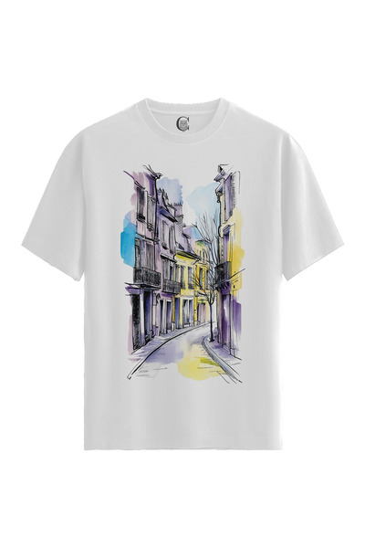 Color Luxe Men/Unisex White 100% Cotton Relaxed Fit (Relaxed Fit) Crew Neck M...