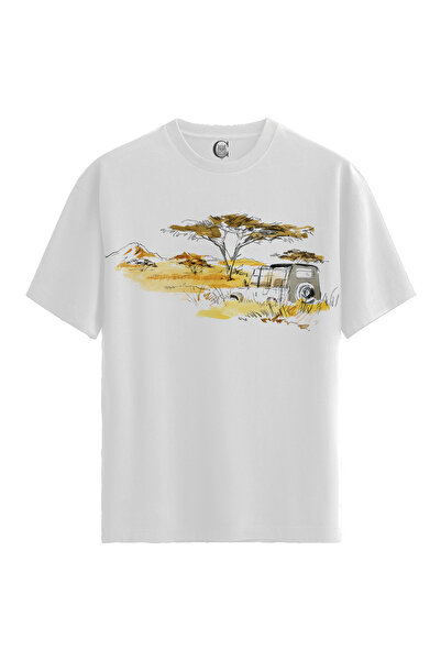 Color Luxe Men/Unisex White 100% Cotton Relaxed Fit Crew Neck Dust Custom Pri...