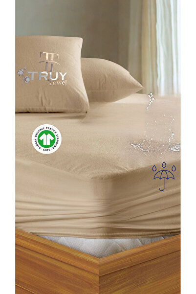 TruyTowel MİKRO SIVI GEÇİRMEZ BATTAL BOY YATAK ALEZİ AÇIK KAHVERENGİ