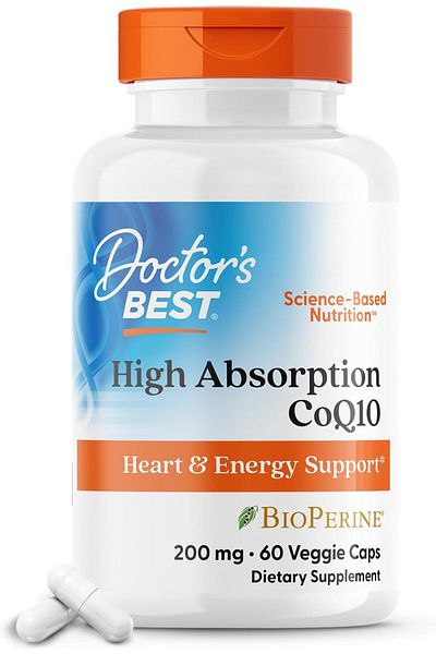 Doctor's Best High Absorption CoQ10 with BioPerine Gluten Free Naturally Fermented Vegan, Heart Heal