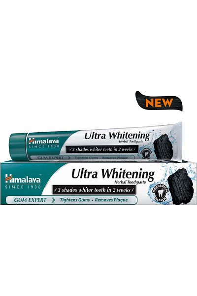 Himalaya Ultra Whitening Herbal Toothpaste With Activated Coconut Charcoal - 75ml