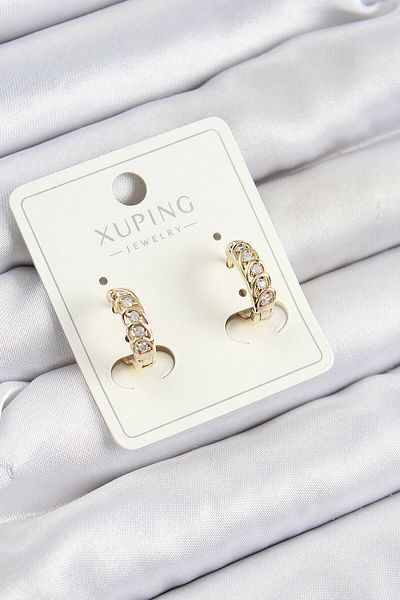 Avantaj Kapıda ®   Xuping Zircon Stone Consecutive Model Gold Color Women's Earrings