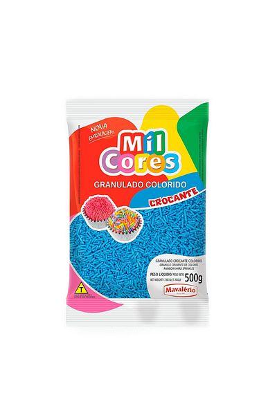 MAVALERIO MIL CORES Blue Hard Sprinkles – 500g
