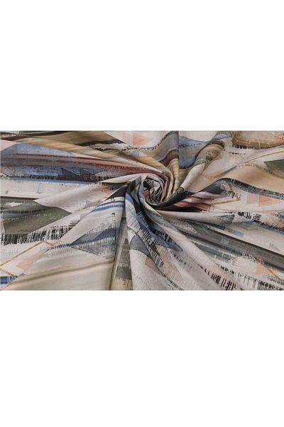 Decor Fashion Home Set of 2 x Drapery 646 CVK 4836, abstract pattern, with wide drapery, width 2.50 m, height 2.50 m