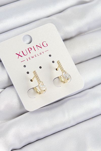 Avantaj Kapıda ®   Xuping Zircon Stone I Model Gold Color Women's Earrings