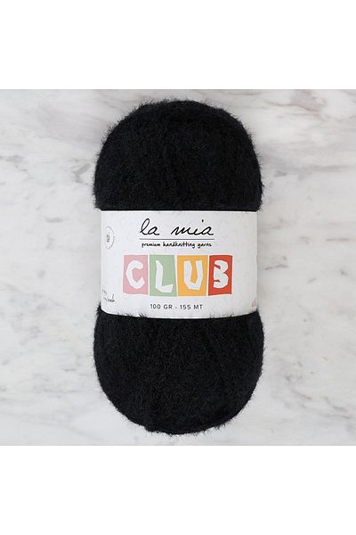 La Mia Yarn La Mia Club Black Hand Knitting Lanyard - 606
