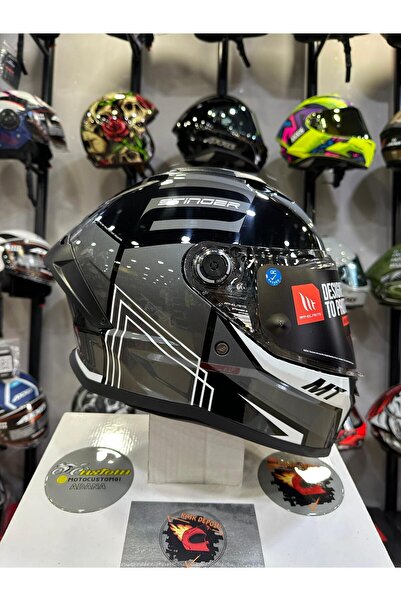 MT Helmets Stinger 2 Tron B12 Parlak Kapalı Motosiklet Kaskı