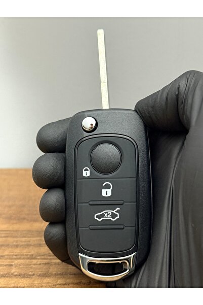 Luxe Aksesuarr Carcasa pentru telecomandă cu 3 butoane pentru Fiat Egea Doblo Switchblade