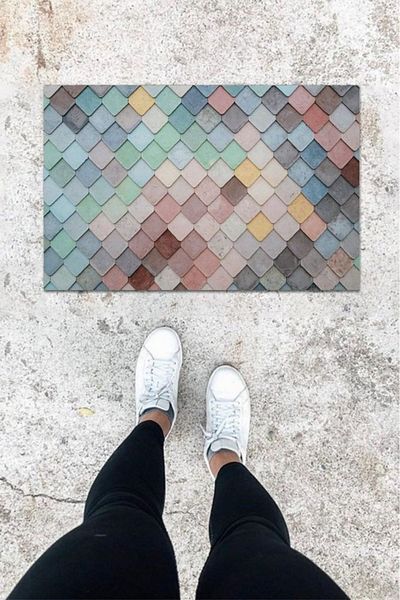 Skygo Colorful Digital Printed Roof Pattern Hooded Mat - K-1065