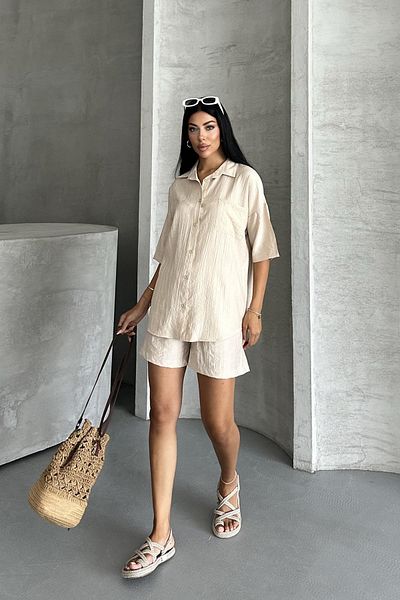 İstangül Butik Strawberry Breeze Strawberry Woven Shorts Summer Suit