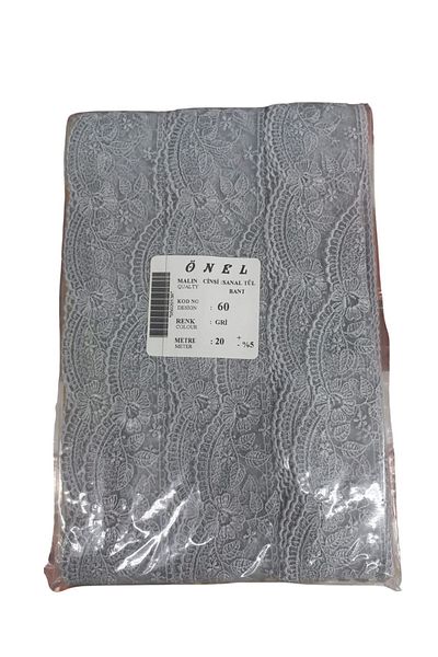 Robinanka Lace Polyester Virtual Tulle Tape Gray 20 Meters Width 6 cm On-60-G
