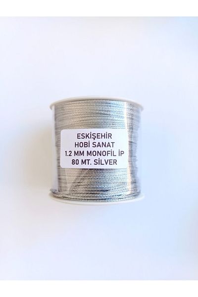 Eskişehir hobi sanat 1.2 mm 80 Meters Silvery Silver Silver Monofilament String Jewelry Design Packaging Gift Packaging String