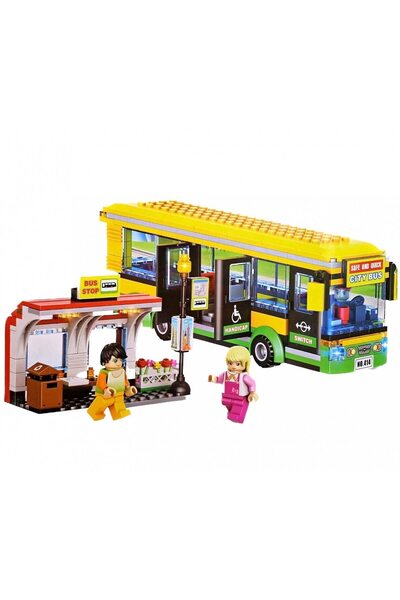 OEM Construction Set, Bus with Auto Station and 3 Figurines, 416 Pieces