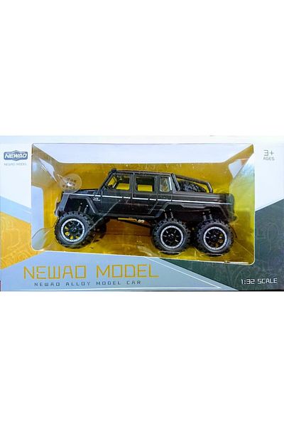 OEM Metal car with shock absorbers, rubber wheels, lights and sounds, black SUV, 1:32