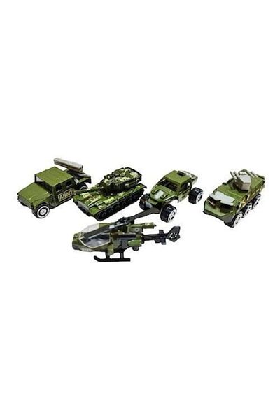 OEM Set 4 masini metalice de armata, elicopter militar, 1:50, verde