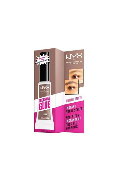 NYX Professional Makeup ماسكارا تثبيت الحواجب باللون الرمادي الداكن - أنماط الحواجب الفورية، غراء الحواجب