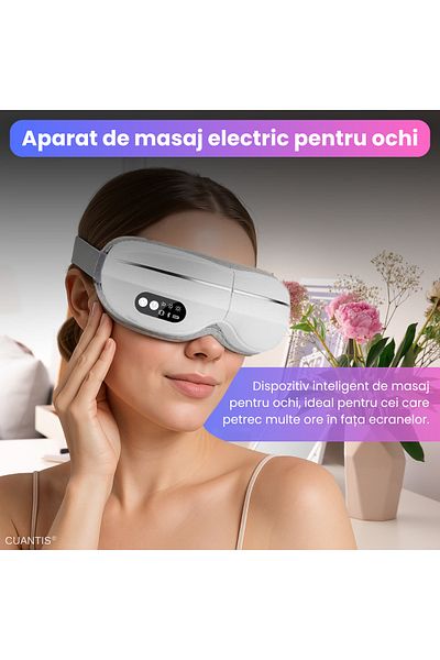 Cuantis Cuantis electric eye massager, 1000mAh, heat, vibration, phone control, music, white