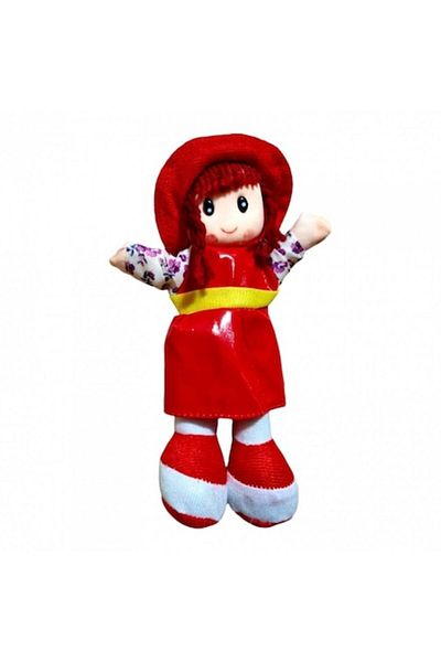 OEM Textile Doll with Hat, 21 cm, Red