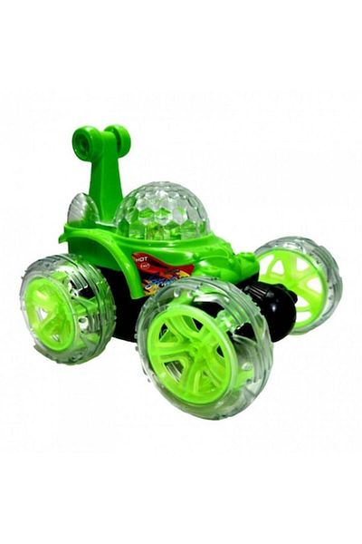 OEM Stunt Car with Remote Control, Built-in Battery, Rotation, Lights, and Sound, Green