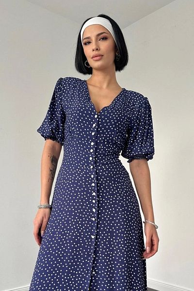 MODA Navy Blue Back and Waist Dress