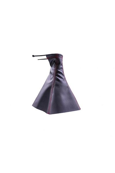 P Parla Gear Gaiter Compatible with All Vehicles Black Leather Red Stitching