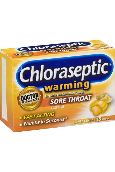 OTC كلوراسبتيك للتدفئة بالعسل والليمون ١٨ قرصًا