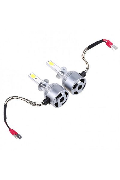 Led Light Alex Set 2 becuri LED cu ventilator, 72 W, 7600 LM, 12 V, alb 6500 K, compatibile cu H1