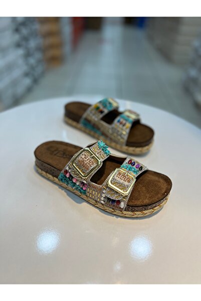 Alphus Papuci de zi cu zi pentru femei Pienn cu curea dublă din piatră