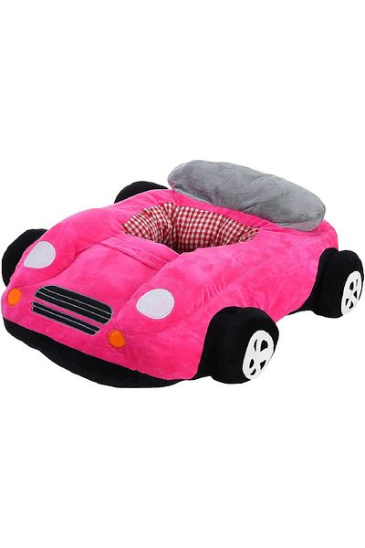 rexa Car-Shaped Baby Floor Seat – Soft Plush Infant Sitting Chair (56.6 x 48 x 19 cm) for Boys & Girls