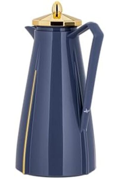 ALSAIF Coffee and Tea Vacuum Flask, leak-proof and keeps drinks hot, 1 Liter, Dark gray/Gold
