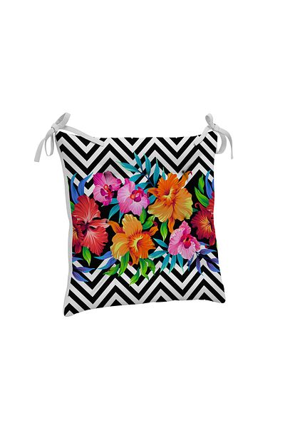 yok yok evim eve dair her şey 9-Piece Stylish Flower Patterned Fluffy Living Room Balcony Garden Kitchen Chair Cushion