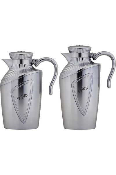 ALSAIF 2-Pieces Coffee and Tea Vacuum Flask, leak-proof and keeps drinks hot, 1Liter/0.7Liter, woode