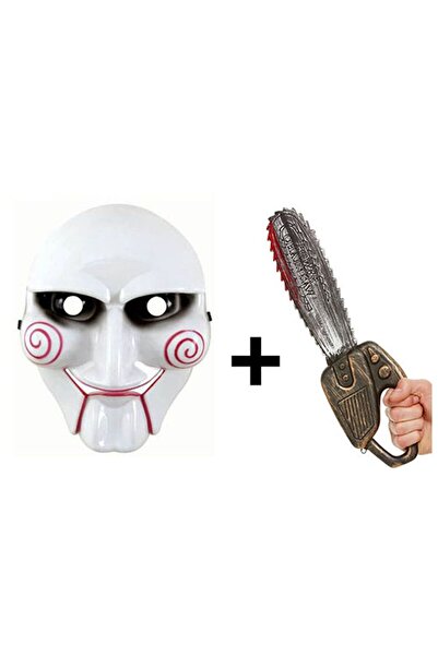 Skygo White Color Saw Mask Saw Mask and Saw Sword Hizlar Set