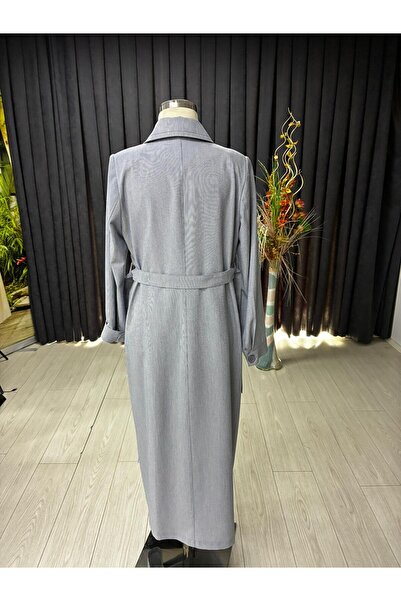 Zühre Gömlek Yaka İndigo Pardesü 13579