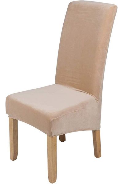Homaxy Set of 4 Velvet Chair Covers, Elastic Chair Covers