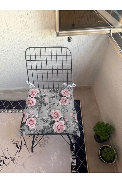 yok yok evim eve dair her şey 9-Piece Stylish Flower Patterned Fluffy Living Room Balcony Garden Kitchen Chair Cushion