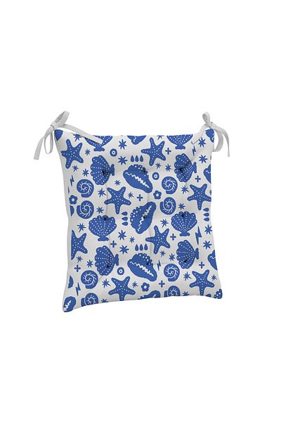 yok yok evim eve dair her şey 9-Piece Sea Themed Patterned Fluffy Living Room Balcony Garden Kitchen Chair Cushion