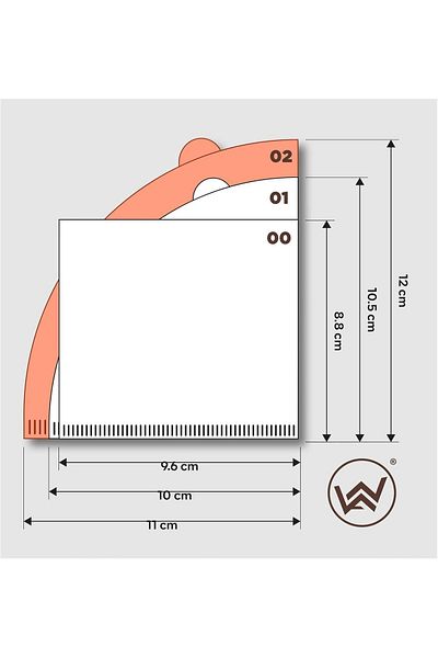 WARAF 100 Piece Coffee Paper Filter V60 Size 02 White