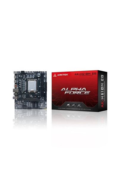 arktek ALPHA FORCE، AK-H610M EG VS، 2xDDR4، M.2، 2x HDMI، DP، الجيل 12-13.14، مقبس LGA1700، اللوحة الأم