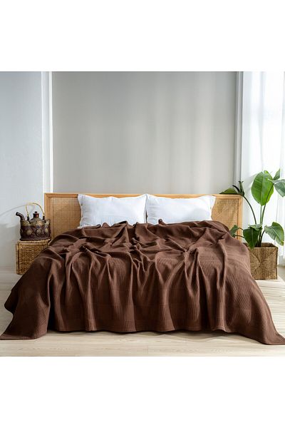 MYLASA HOME Waffle Pike Bedspread Single - 100% Cotton Lightweight 4 Season Use High Quality Pikes