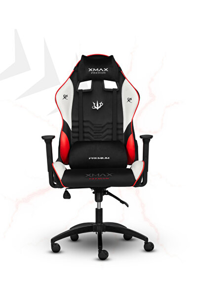 XMAX / Rio Terletmez Kısmi Derili Kadife Kumaş Kırmızı Siyah Gaming Oyuncu Koltuğu / 120 Kg Taşır